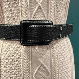 Talbots Belt Black Leather with Classic Leather Buckle Size S